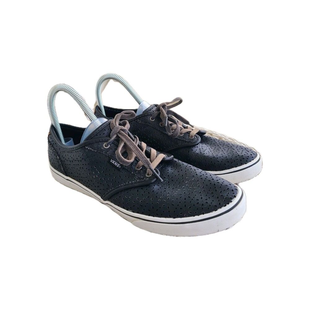 Vans Atwood Low DX Perforated Black Leather Sz 11 UltraCush Sneakers Streetwear